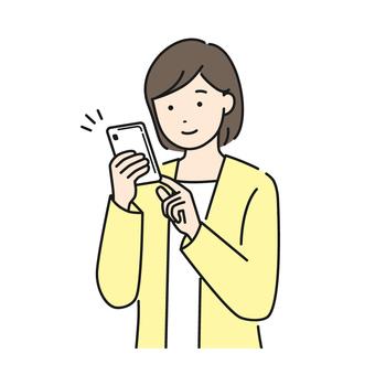 スマホをもつ女性