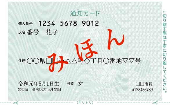 マイナンバーカードの通知カード